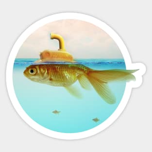 Goldfish Submarine Sticker